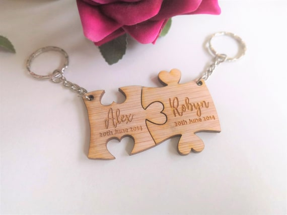 His and hers jigsaw keyring outlet
