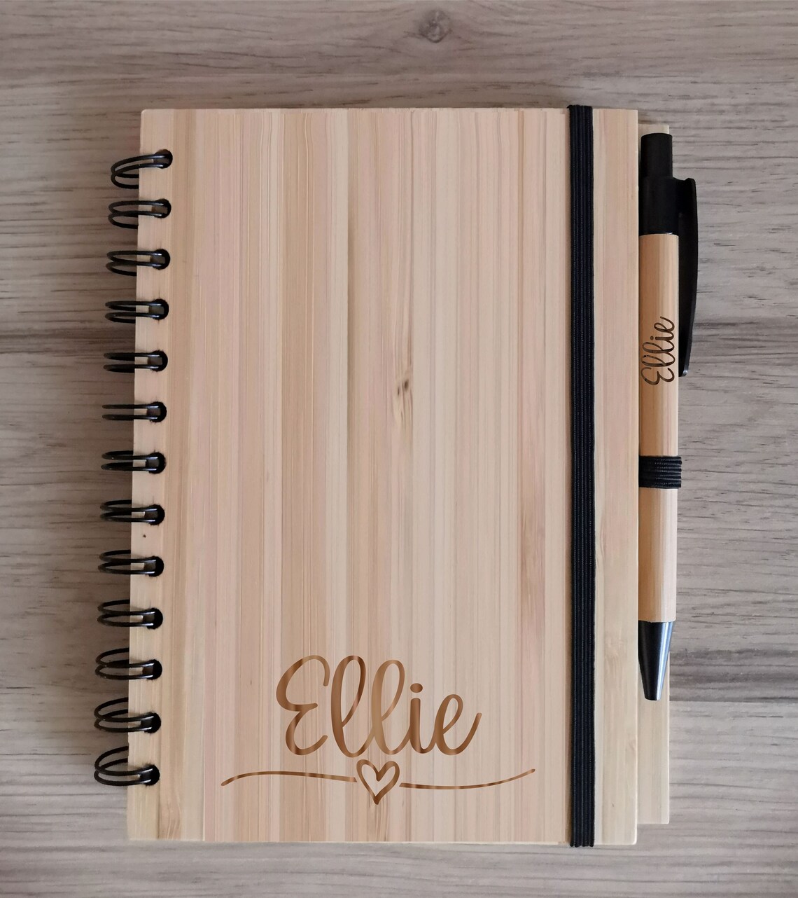 Personalised Bamboo Journal/Notebook with Personalised Etsy