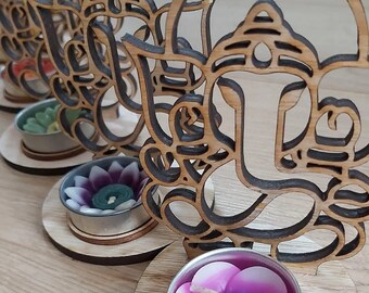 Portacandele Ganesh in ferro battuto fatto a mano: decorazioni Diwali - Italia