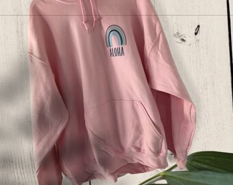 pink aloha hoodie