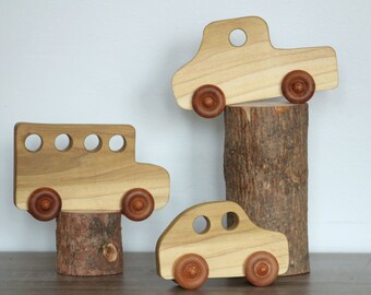 Wood Vehicle Trio