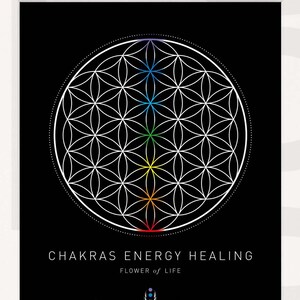 Chakra Flower of Life Print: Yoga Meditation Wall Art (Digital Download)