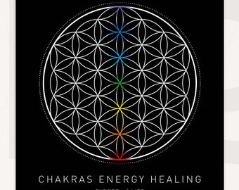 Chakra Flower of Life Print: Yoga Meditation Wall Art (Digital Download)