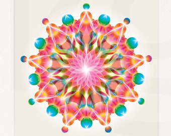 Kaleidoscope Mandala Art Print: Meditation Wall Decor (Digital Download)