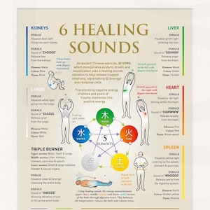 6 genezende geluiden. Qi-gong. Oude helende geluidstrillingen. Energetische genezing. Digitale download met hoge resolutie