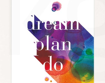 Dream Plan Do Print: Inspirational Vorsatz Poster (Digitaler Download)
