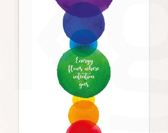 Chakra Energy Healing Print: Yoga Meditation Wall Art (Digital Download)