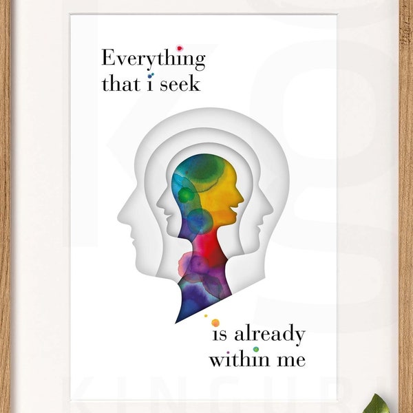 Positive Affirmation. Everything I Seek is Already Within Me. Law of Attraction. High Resolution Digital Download