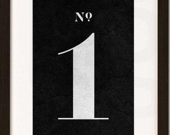 Impresión de números. 1. UNO. Tipografía moderna. Decoración minimalista de paredes. Cartel de alta resolución. Descarga digital