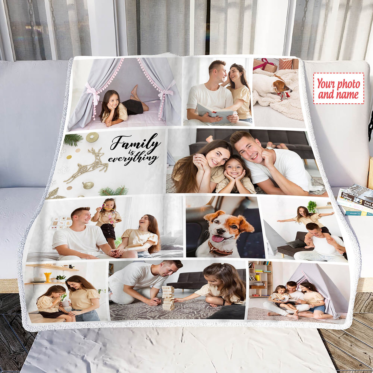 Custom Photo Blanket Personalized with any Photo Custom Etsy