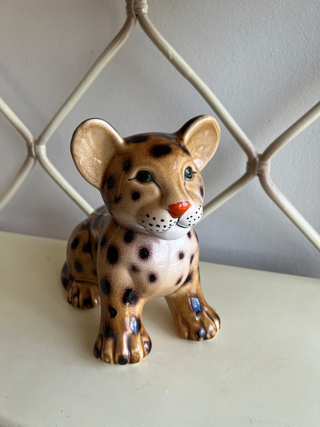 Vintage Leopard Statue. Tiger Figurine. Leopard Figurine. Gift for