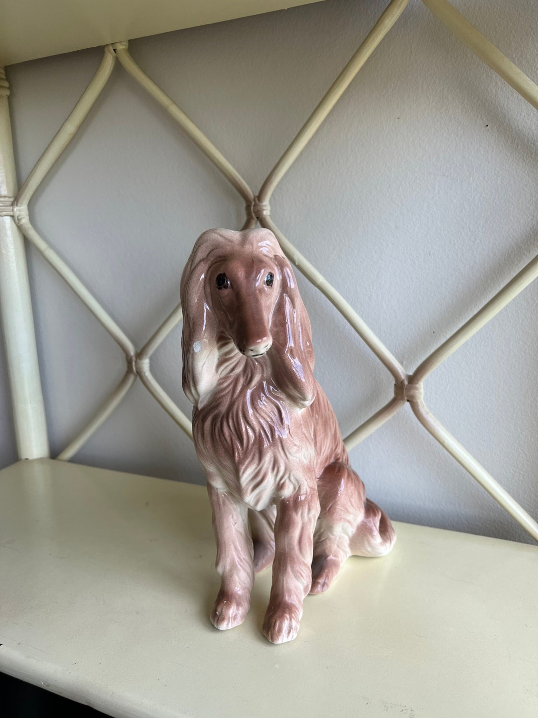 Vintage Ceramic Dog Figurine. Dog Figurine. Shelf Decor. Vintage Dog