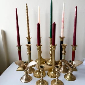 Vintage solid brass candle holders.