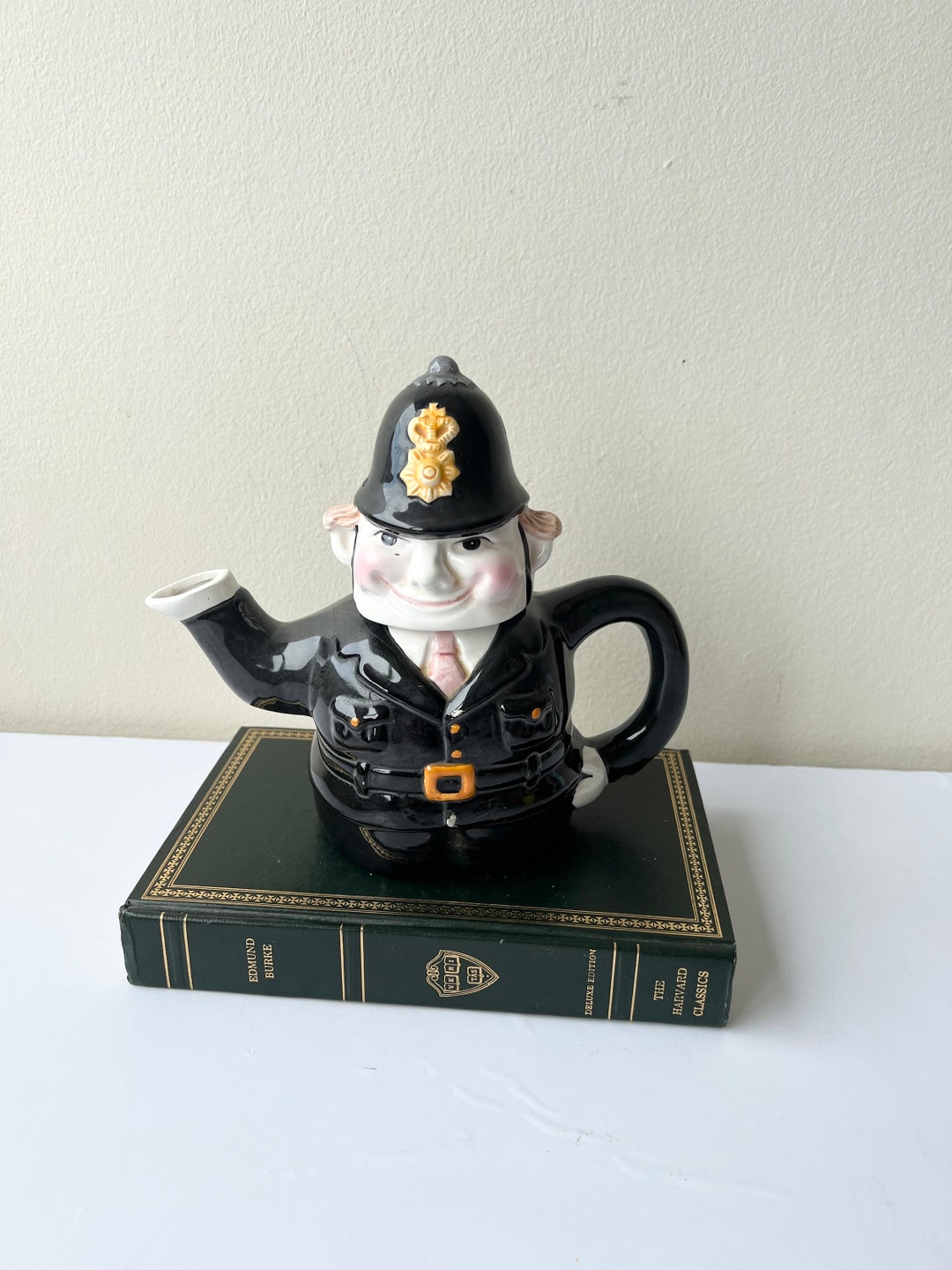 Vintage Police Officer Teapot. Ceramic Teapot. Coffee Teapot. Kitchen