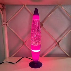 vintage lava lamp. stardust lamp. glitter motion lava lamp. vintage table lamp. abstract lamp. 16.5 inches lava lamp. purple lava lamp image 1