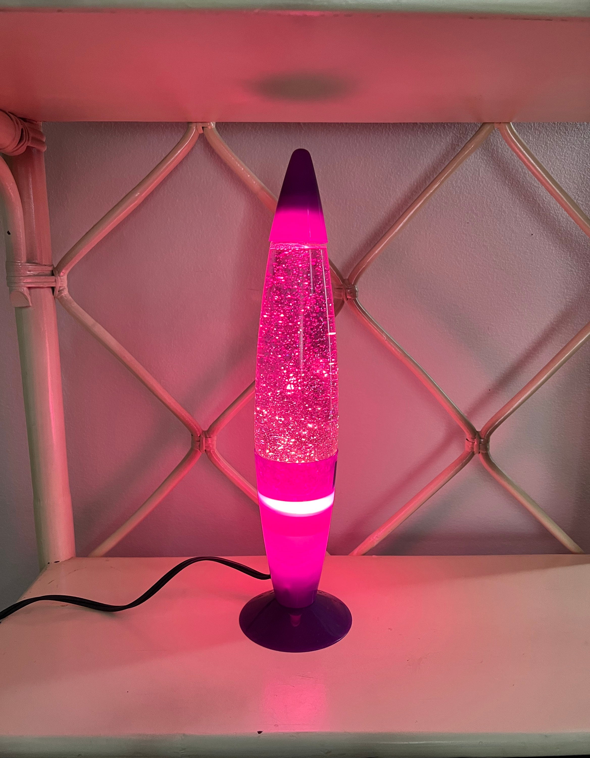 Pink on sale glitter lamp