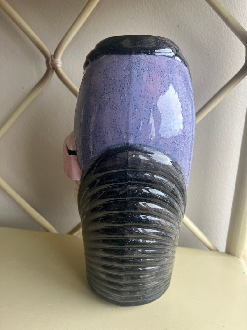 Vintage Lady Vase Blue Abstract Vase Shelf Decor Decorative Etsy