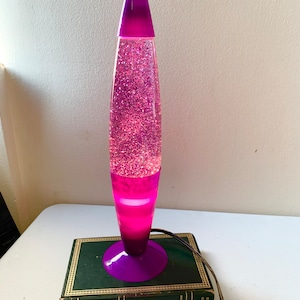 vintage lava lamp. stardust lamp. glitter motion lava lamp. vintage table lamp. abstract lamp. 16.5 inches lava lamp. purple lava lamp