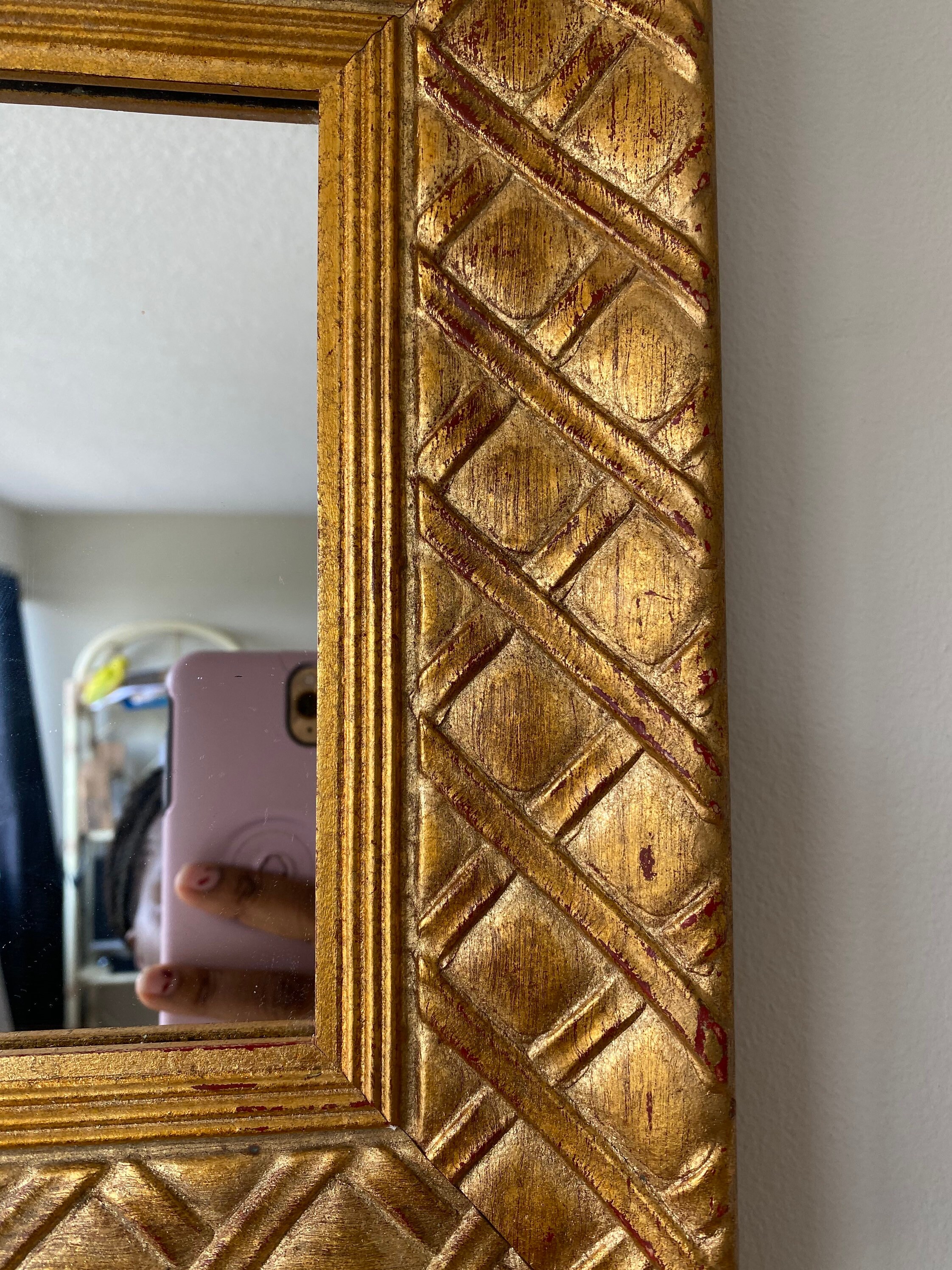 Vintage Accent Mirror/ Decorative Gold mirror/ vintage square Etsy