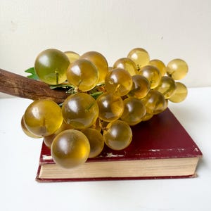 Vintage Lucite-Traube: Bernsteinfarbene Harz-Frucht-Dekore, Mid Century Modern