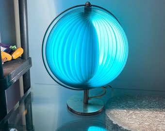 vintage moon lamp. Verner Panton Kare Styled blue Moon Lamp.