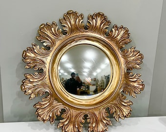 vintage syroco mirror, gold mirror. hollywood regency mirror. large vintage mirror, large wall mirror for living room,