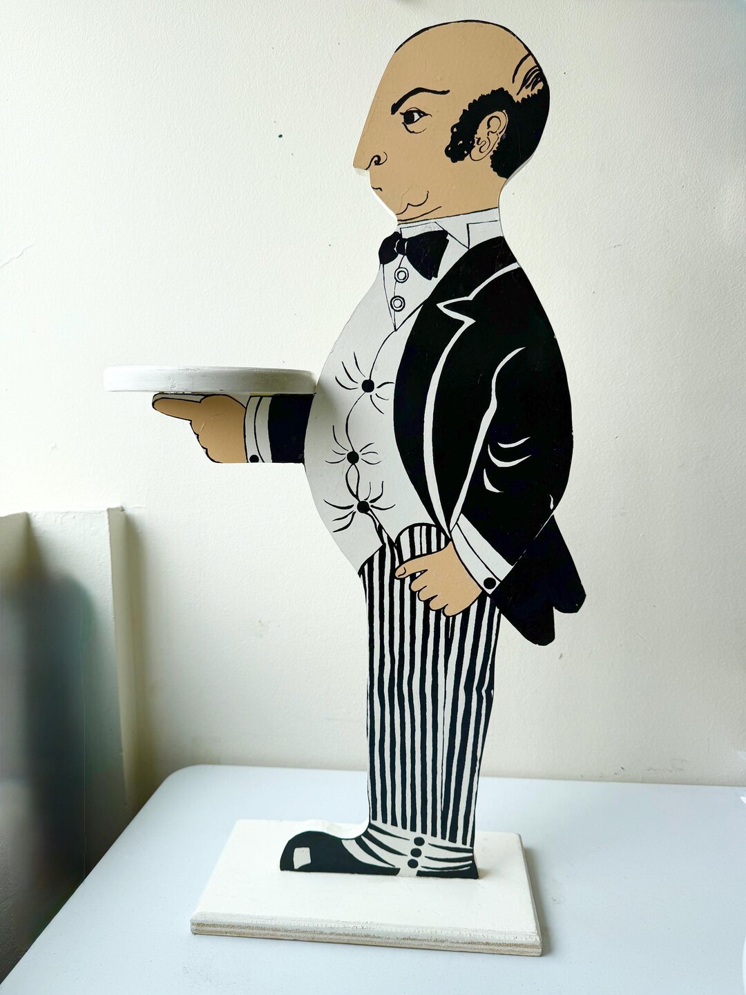 Vintage Wooden Butler. Free Standing Butler. Wooden Folk Art. Vintage ...