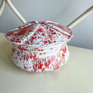 Vintage speckled mini jar. birthday gift