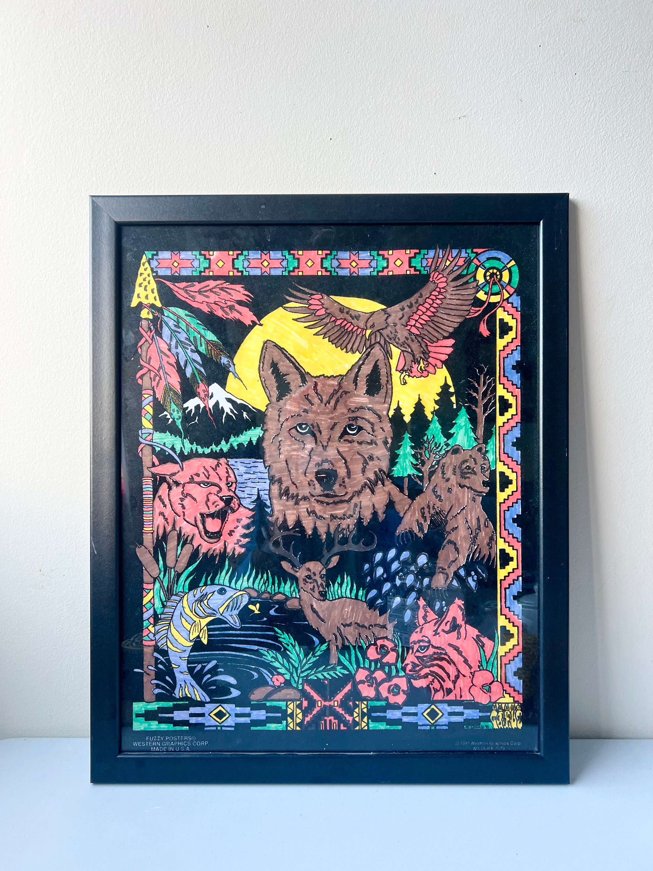 Wildlife 1997 Fuzzy Framed 16x20 Poster Western Graphics - Etsy