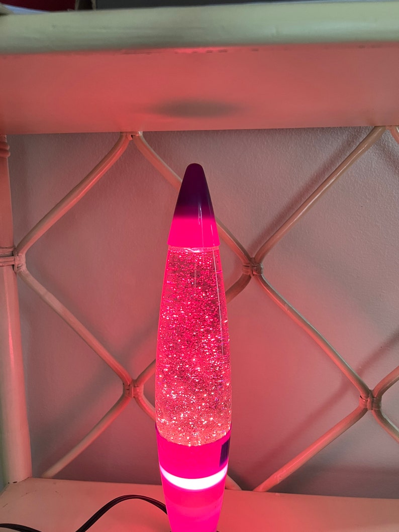 vintage lava lamp. stardust lamp. glitter motion lava lamp. vintage table lamp. abstract lamp. 16.5 inches lava lamp. purple lava lamp image 4