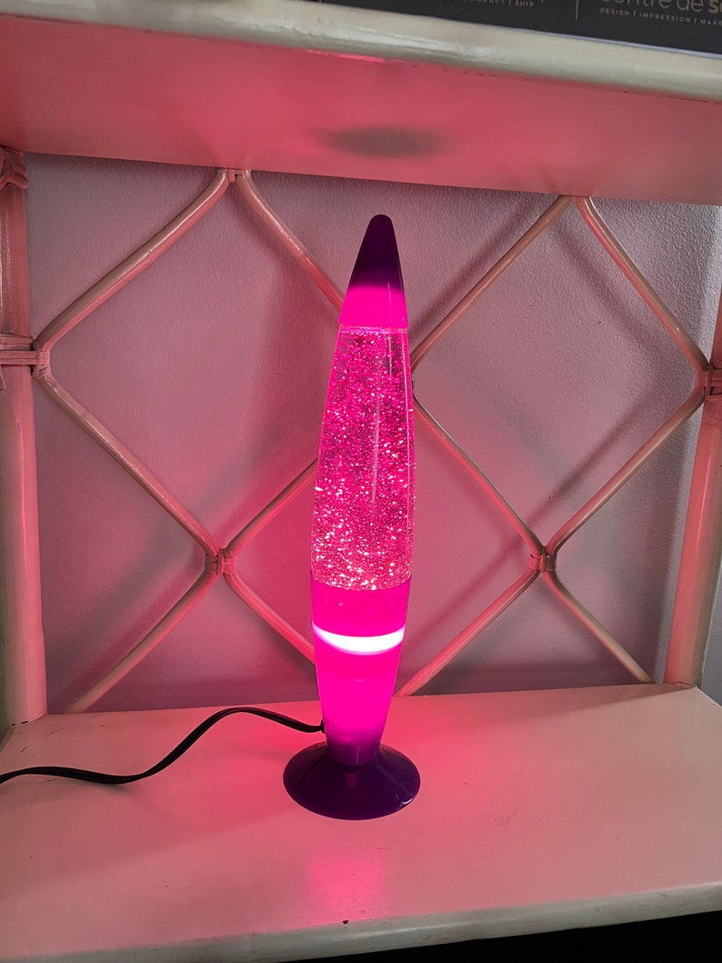 vintage lava lamp. stardust lamp. glitter motion lava lamp. vintage table lamp. abstract lamp. 16.5 inches lava lamp. purple lava lamp image 7