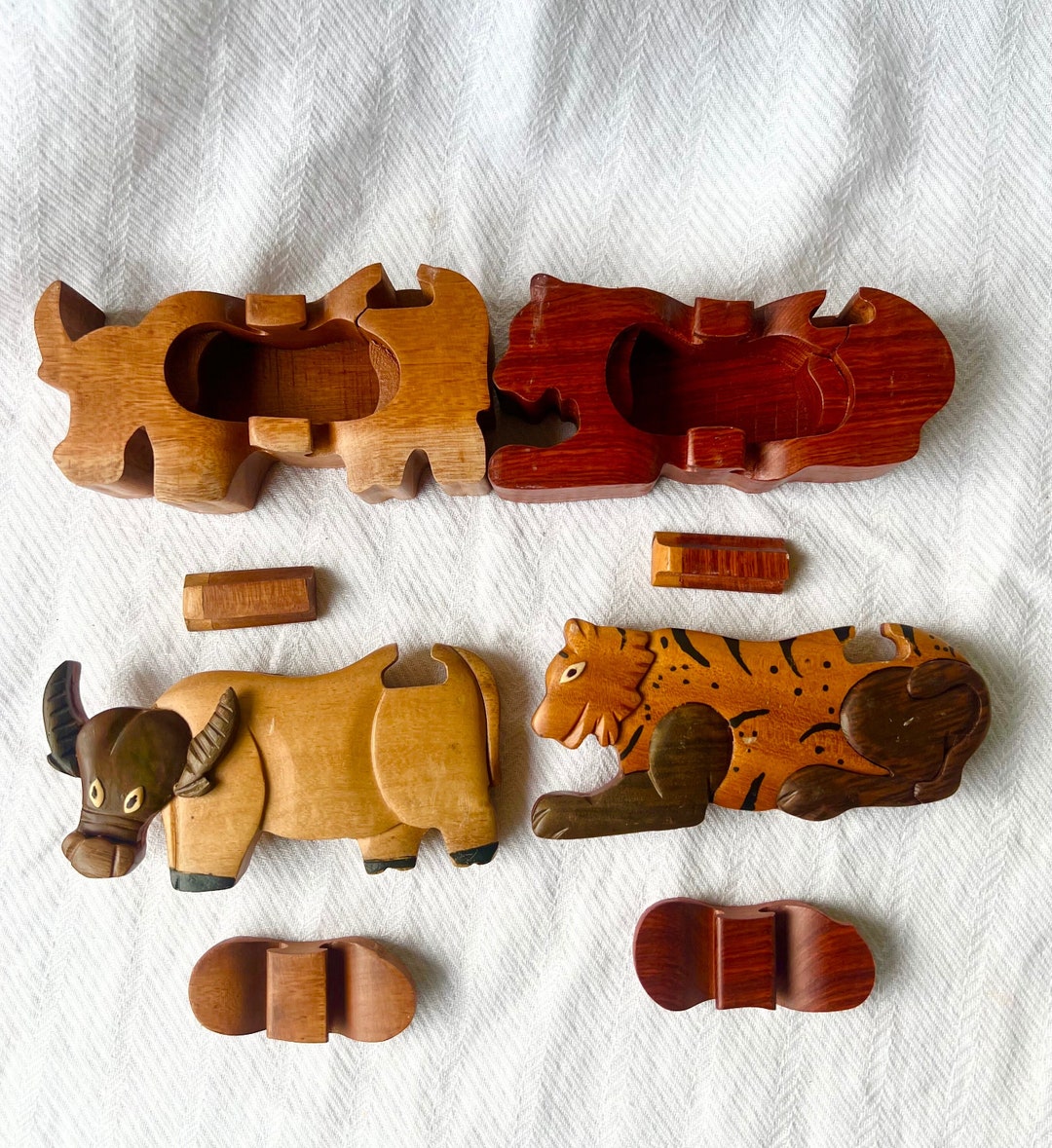 Vintage Wooden Puzzle Box. Wooden Jewelry Box Puzzle. Christmas Gift