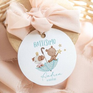 Set 20 Tag Nascita/Battesimo bimbo con colori super delicati