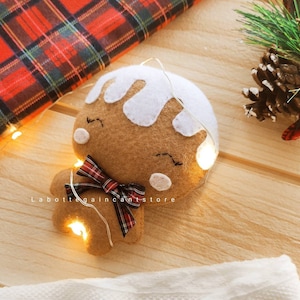 Decoration Christmas tree Gingerbread biscuit sewn completely by hand