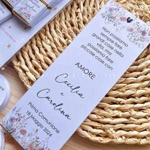 Segnaposto Prima Comunione con fiori di campo PERSONALIZZABILE
