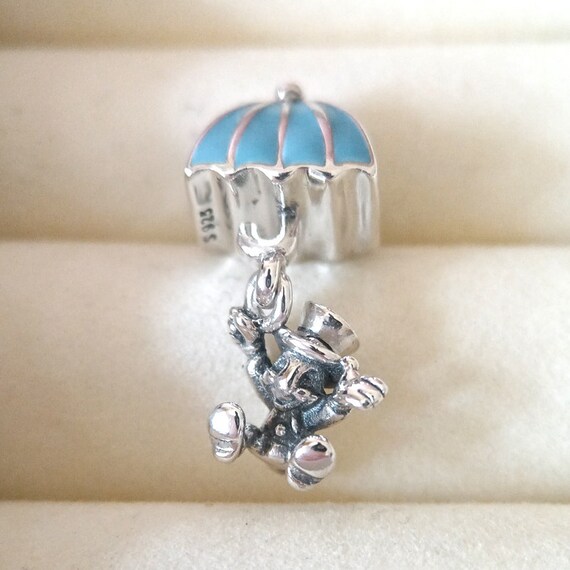 Disney Jiminy Cricket Umbrella Dangle Charm for Bracelet Gift for Her Handmade Jewelry for Women Girl Gift 925 Silver European Charm Bead