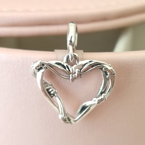 ME Wire Heart Medallion Dangle Charm Fits Europa ME & Essence Bracelet Gift for Her Jewelry for Girl Gift 925 Silver European Charm