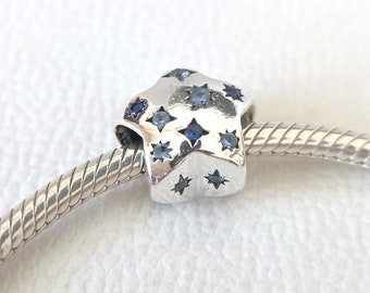 Mutiger funkelnder Stern-Charm für europäisches Charm-Armband/Geschenk für Sie/Halskettenanhänger/handgefertigtes Charm-Geschenk aus 925er Silber