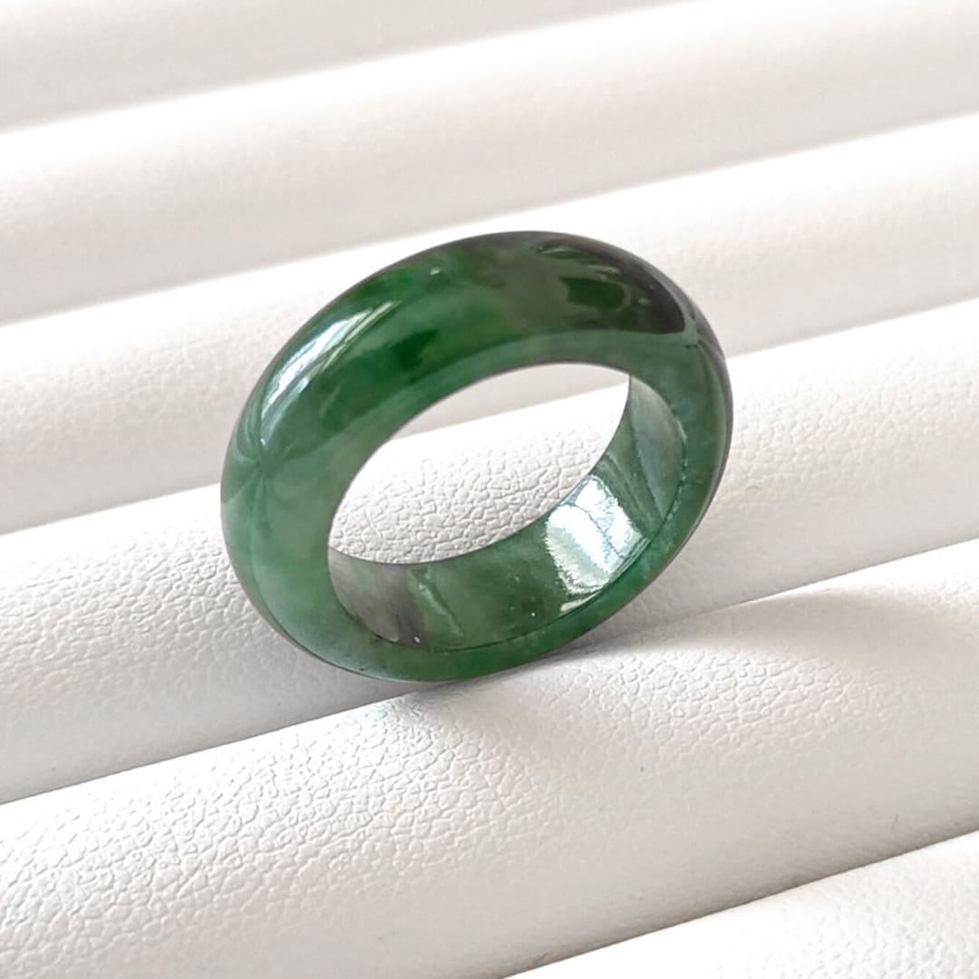 5 1/2US Jade Ring Dark Green Jade Ring 100 Burma Natural Etsy UK