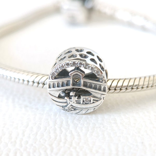 Venice Rialto Bridge Charm For European Charm Bracelet/Gift for Her/Necklace Pendant/Handmade Jewelry Gift 925 Silver bead