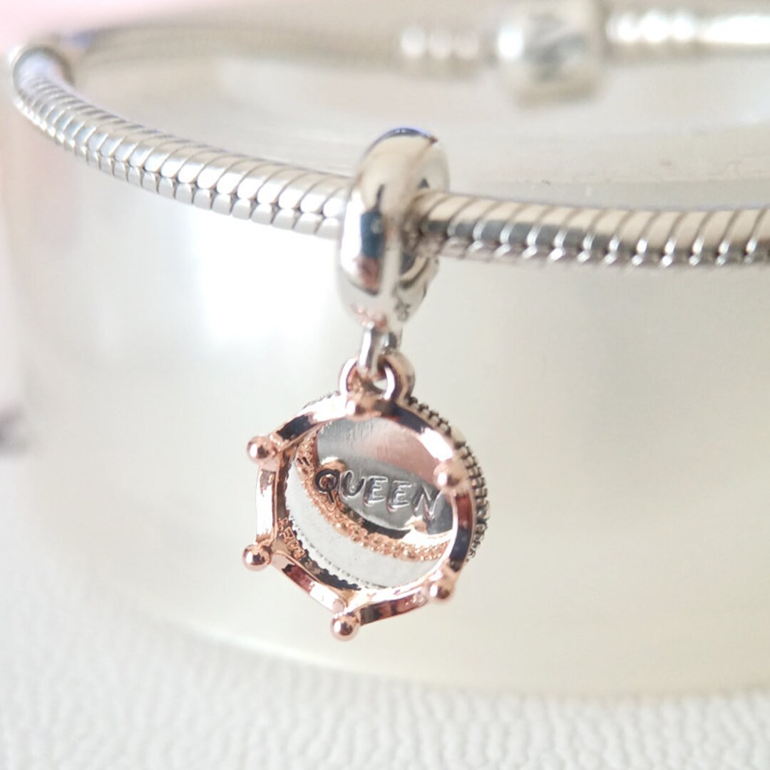 Queen Regal Crown Dangle Charm for Pandora Bracelet gift for Her fashion Jewelry for Women 925 Silver Handmade Charm European Bead Etsy UK