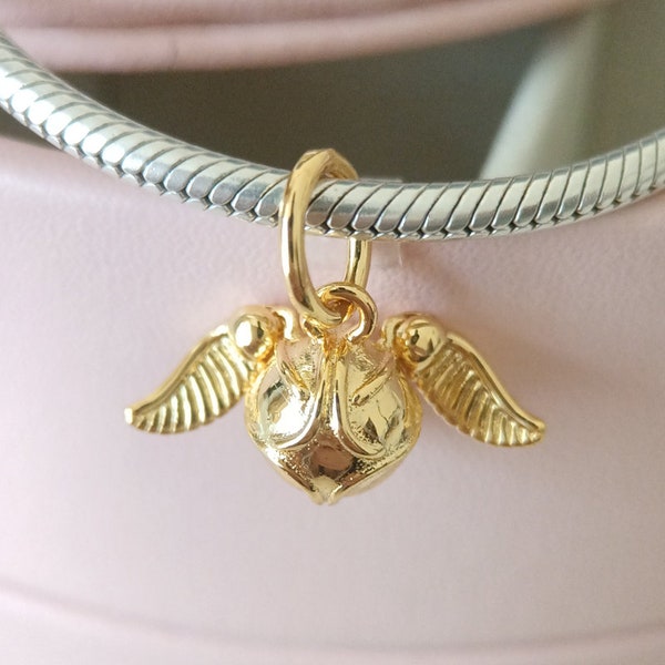 Shine Golden Snitch Dangle Charm for European Charms Bracelet/Gift for Her/Fashion Gift Gold Plating Charms