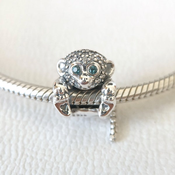 Hanuman Monkey With Long Tail Charm For Pandora Bracelet/Gift for Her/Necklace Pendant/Handmade Charm Gift 925 Silver Charm bead