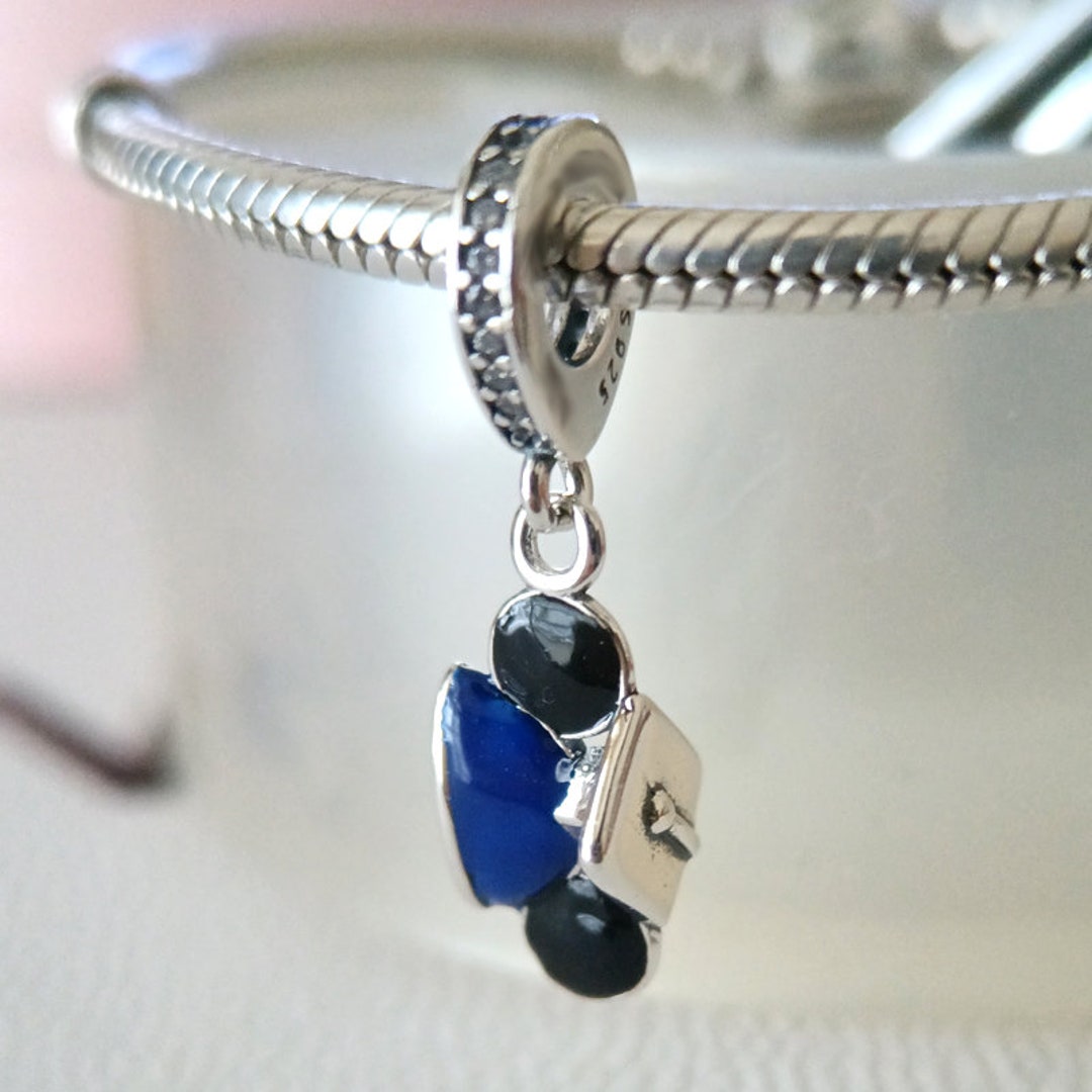 Disney Mickey Blue Graduation Cap Dangle Charm for European Charm ...