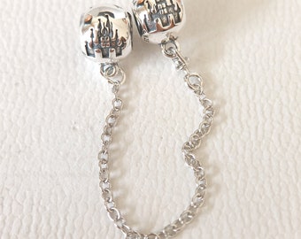 Ciondolo a catena di sicurezza del castello del Parco Disney per braccialetto europeo/regalo per lei/regalo di moda in argento 925