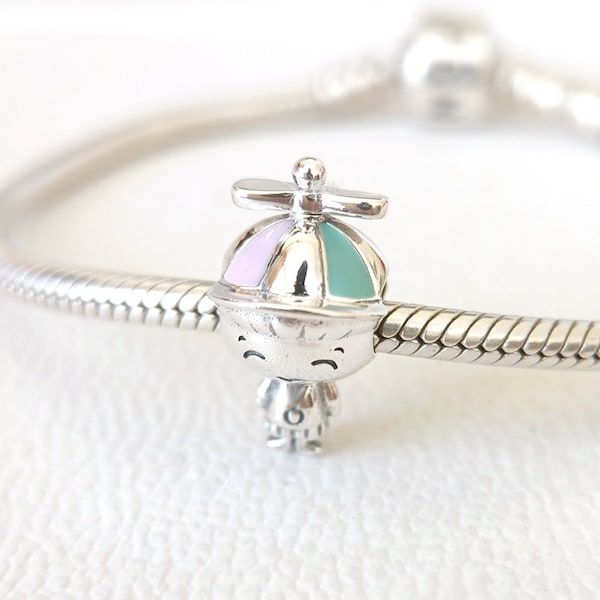 Propeller Hat Boy Charm For Pandora Bracelet/Gift for Her/Necklace Pendant/Handmade Charm Gift 925 Silver Charm bead