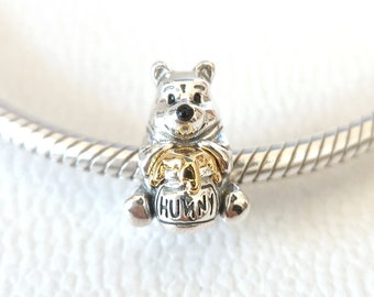 Disney 100 Jahre Jubiläum Winnie Puuh Anhänger für Armband/Geschenk für Sie/Handgemacht Schmuck für Frauen Mädchen Geschenk 925 Silber Europäische Charm Perle