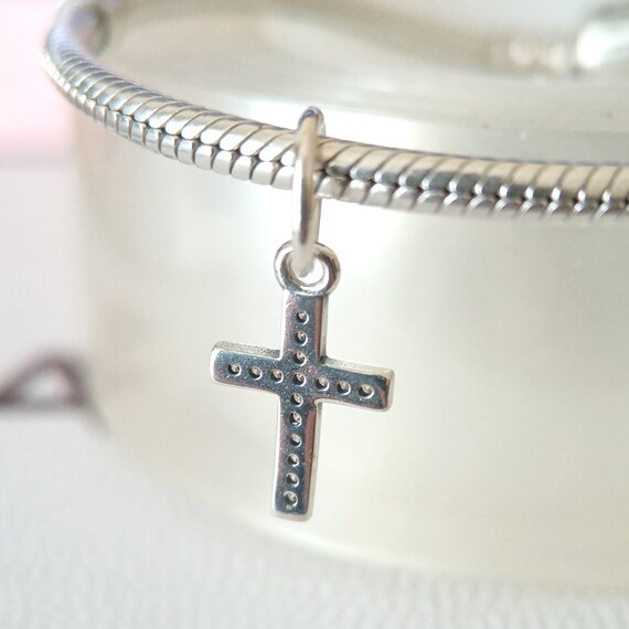 Sparkling Cross Dangle Charm Fits Pandora Bracelet gift for Her fashion Jewelry for Women 925 Silver Handmade Charm European Bead Etsy UK