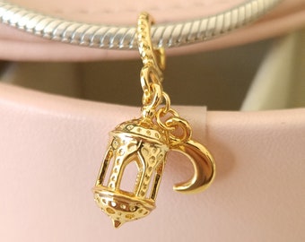 Vergoldeter Mond-Charms-passende europäische Charme-Armband-Geschenk für sie DIY Korn-Mode-Charme-Geschenk-Vergoldung