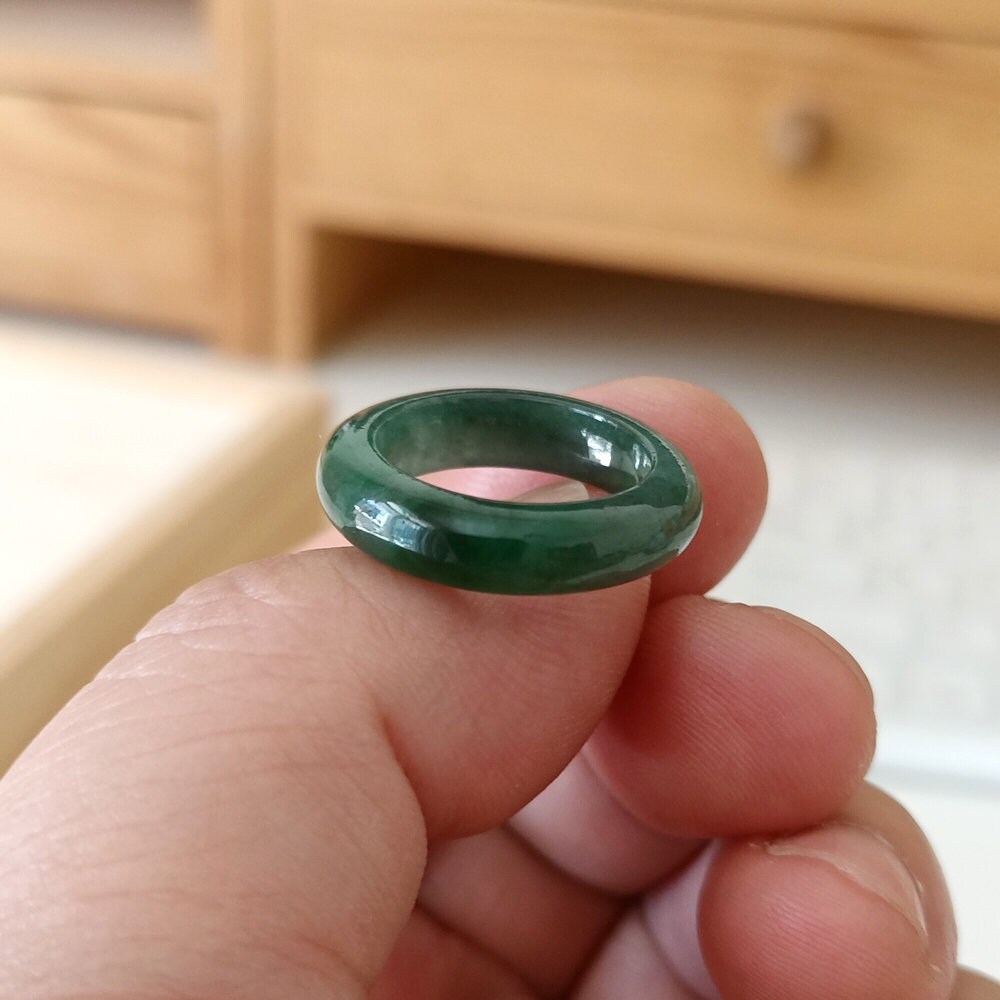 4 3/4US Jade Ring / High Quality Green Jade Ring for Woman / Etsy